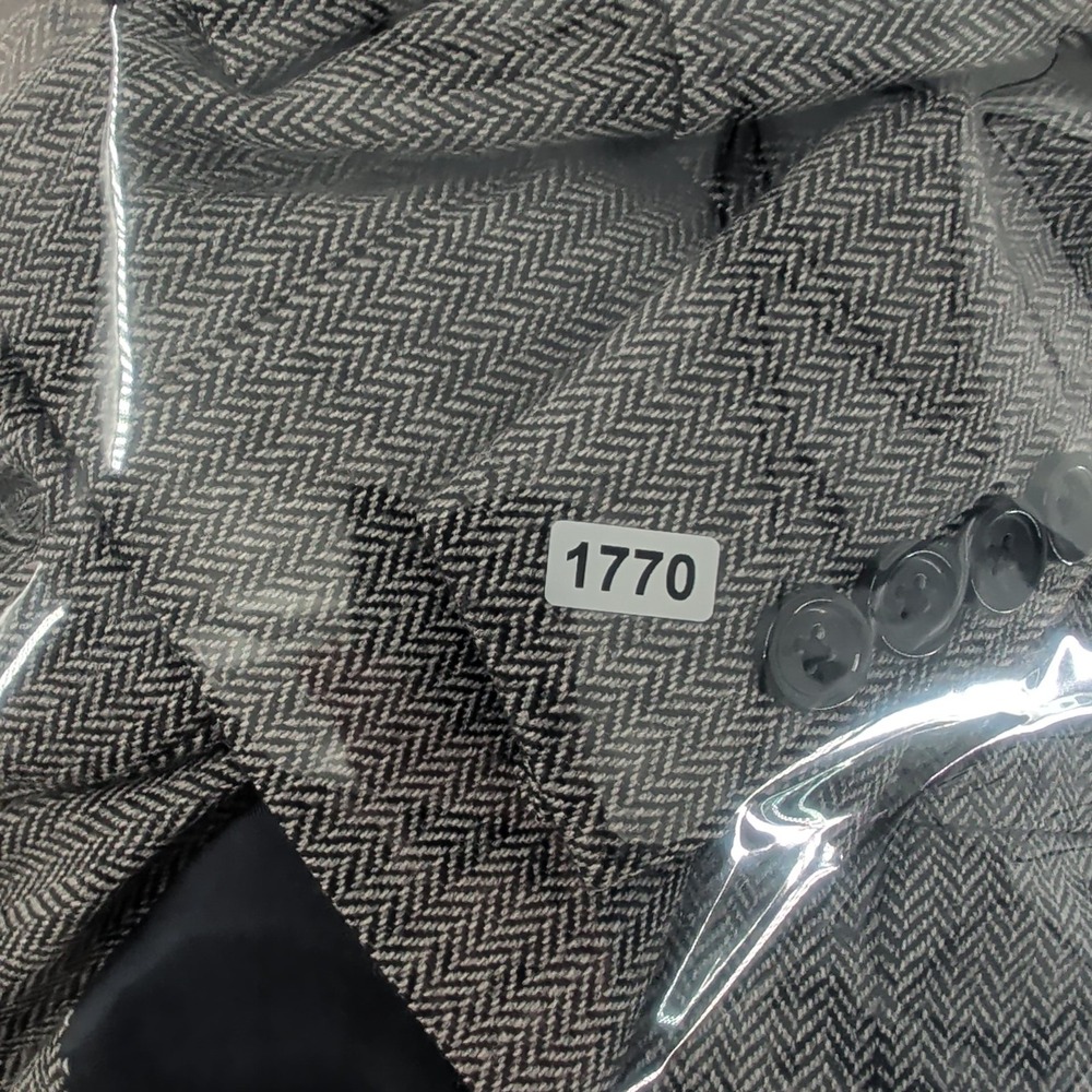 Nautica Notched Lapel 2-Button Front Wool Sport Coat Blazer Gray Herringbone 44L - Picture 8 of 9